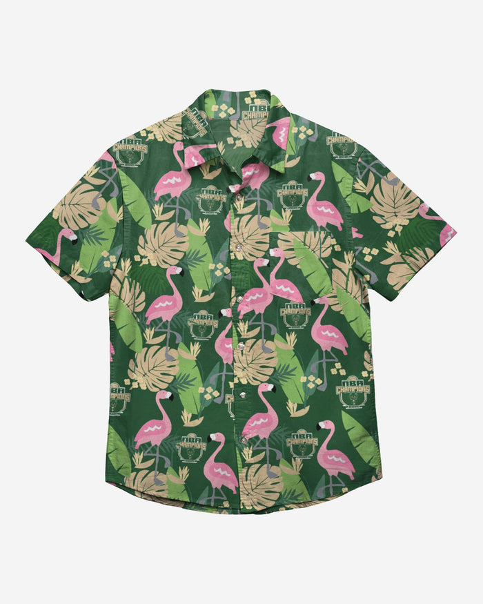 Milwaukee Bucks 2021 NBA Champions Floral Button Up Shirt FOCO - FOCO.com