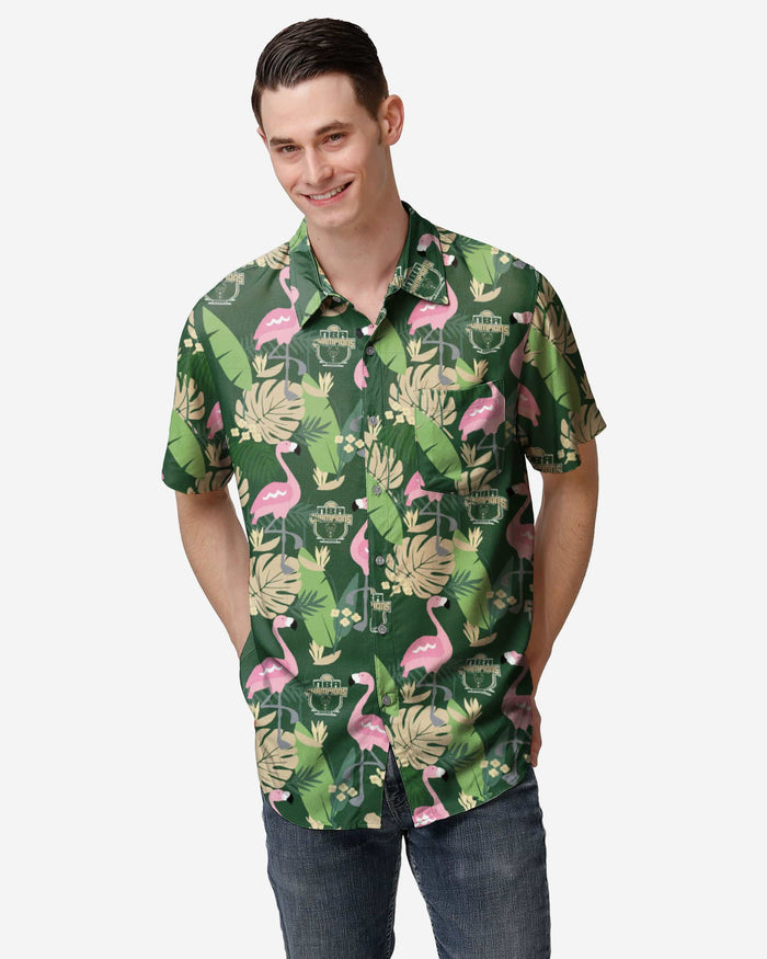 Milwaukee Bucks 2021 NBA Champions Floral Button Up Shirt FOCO S - FOCO.com