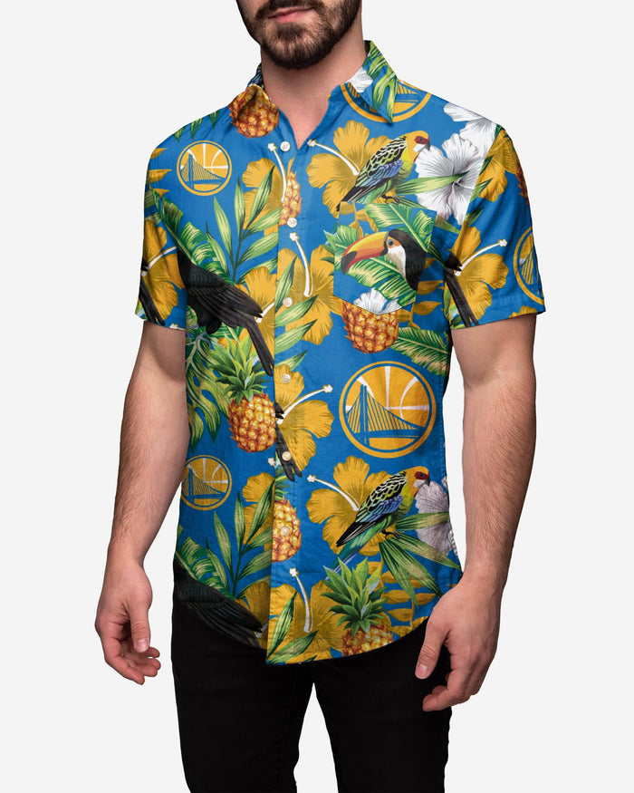 Golden State Warriors 2010/11-2018/2019 Floral Button Up Shirt FOCO S - FOCO.com