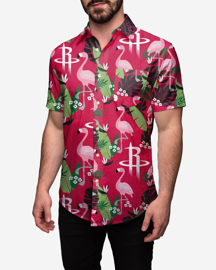 Houston Rockets Floral Button Up Shirt FOCO S - FOCO.com