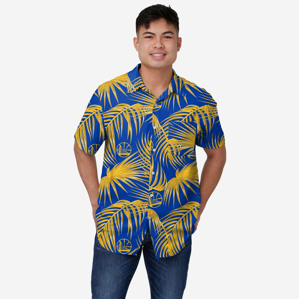 Golden State Warriors Original Hawaiian Button Up Shirt FOCO S - FOCO.com