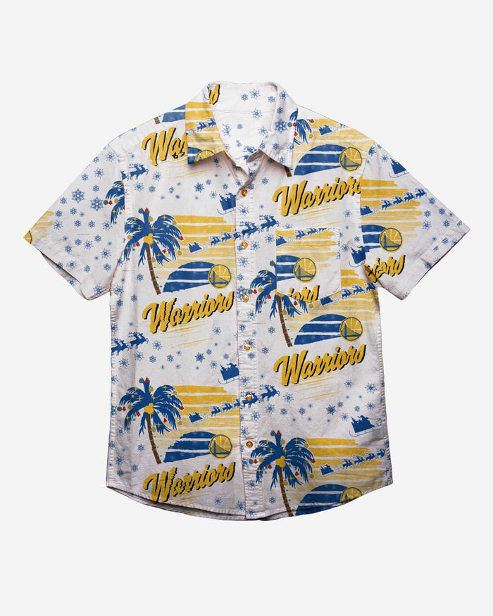 Golden State Warriors Winter Tropical Button Up Shirt FOCO - FOCO.com