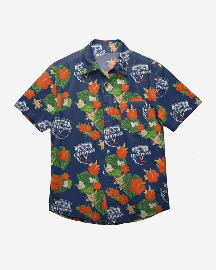 Virginia Cavaliers 2019 NCAA Mens Basketball National Champions Floral Button Up Shirt FOCO - FOCO.com