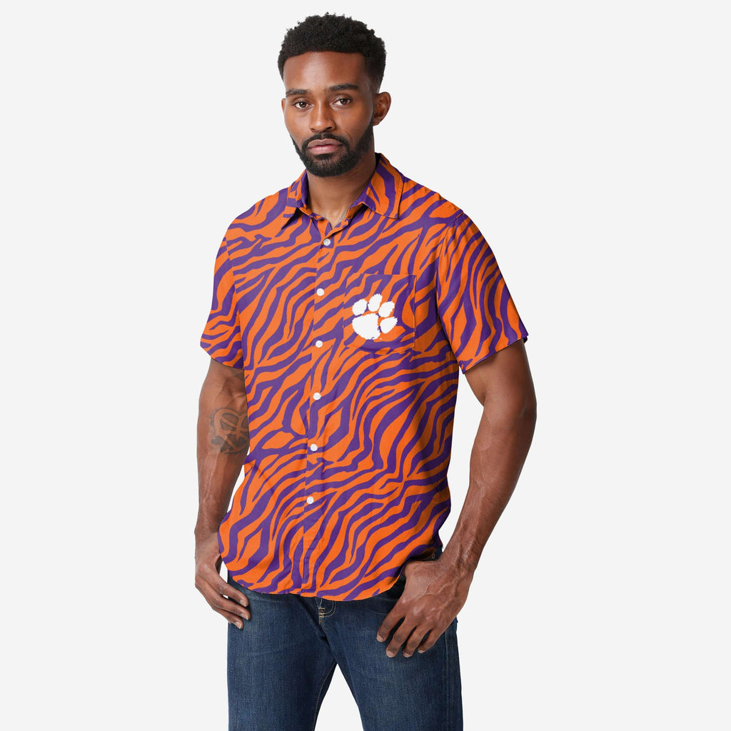 Clemson Tigers Thematic Button Up Shirt FOCO S - FOCO.com