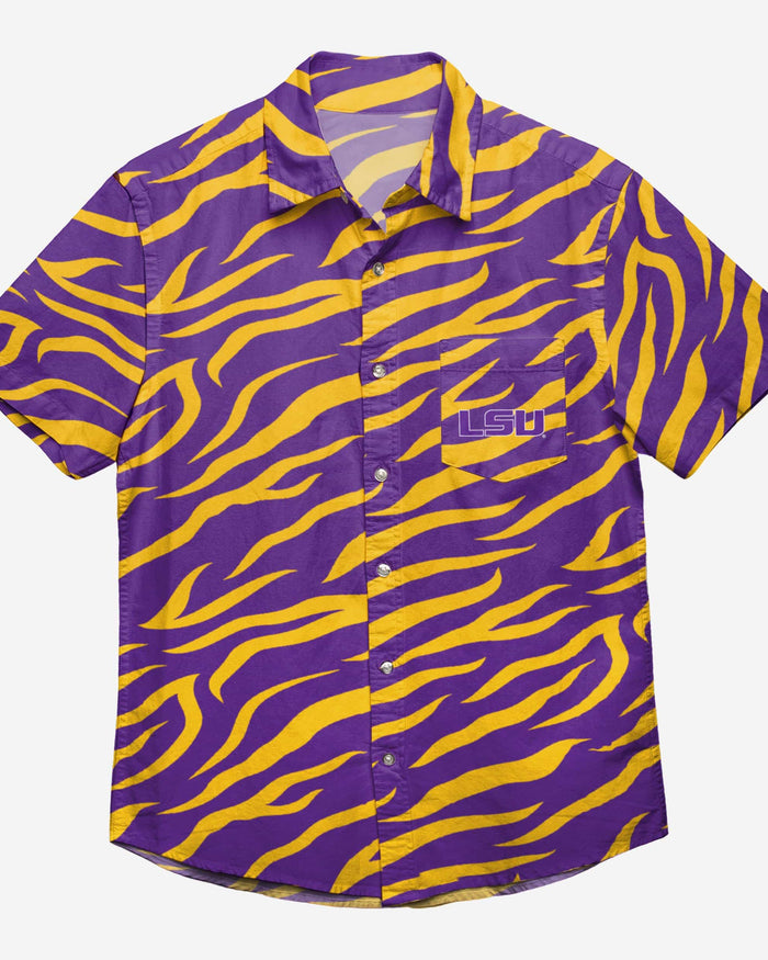 LSU Tigers Thematic Button Up Shirt FOCO - FOCO.com