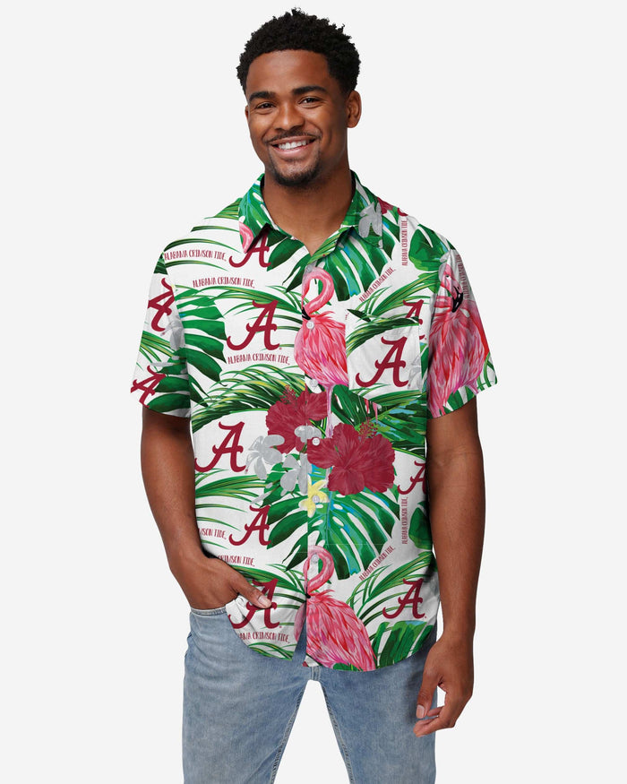 Alabama Crimson Tide Flamingo Button Up Shirt FOCO S - FOCO.com