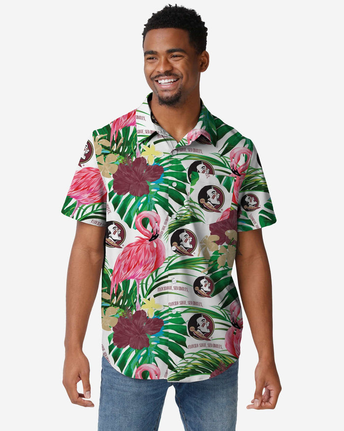 Florida State Seminoles Flamingo Button Up Shirt FOCO S - FOCO.com