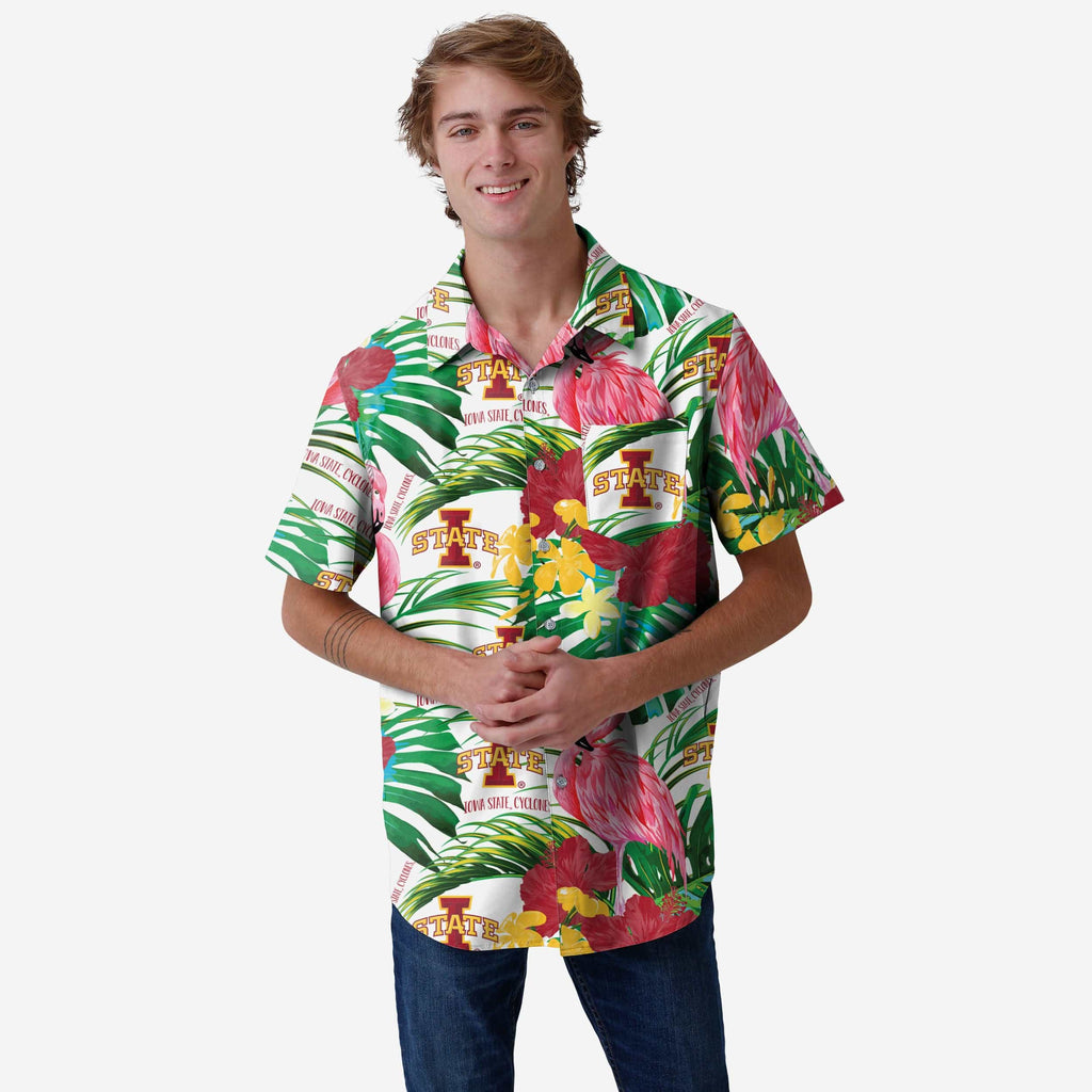 Iowa State Cyclones Flamingo Button Up Shirt FOCO S - FOCO.com