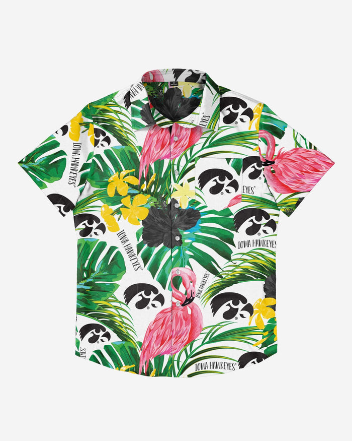 Iowa Hawkeyes Flamingo Button Up Shirt FOCO - FOCO.com