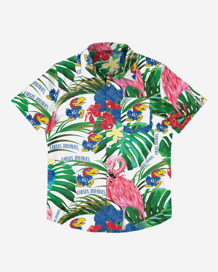 Kansas Jayhawks Flamingo Button Up Shirt FOCO - FOCO.com