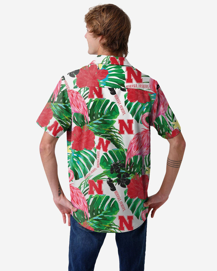 Nebraska Cornhuskers Flamingo Button Up Shirt FOCO - FOCO.com