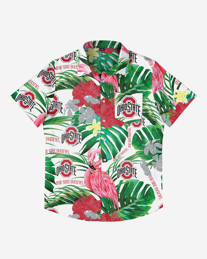 Ohio State Buckeyes Flamingo Button Up Shirt FOCO - FOCO.com