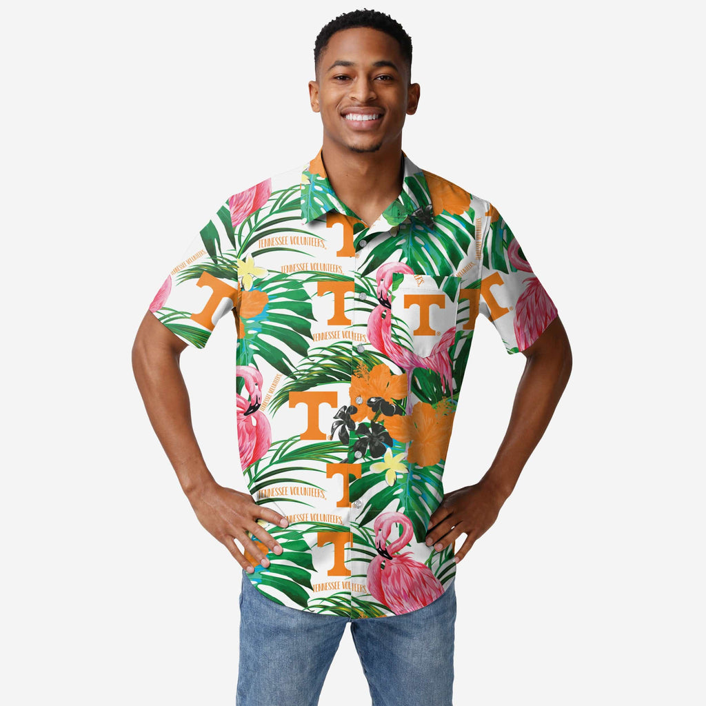 Tennessee Volunteers Flamingo Button Up Shirt FOCO S - FOCO.com