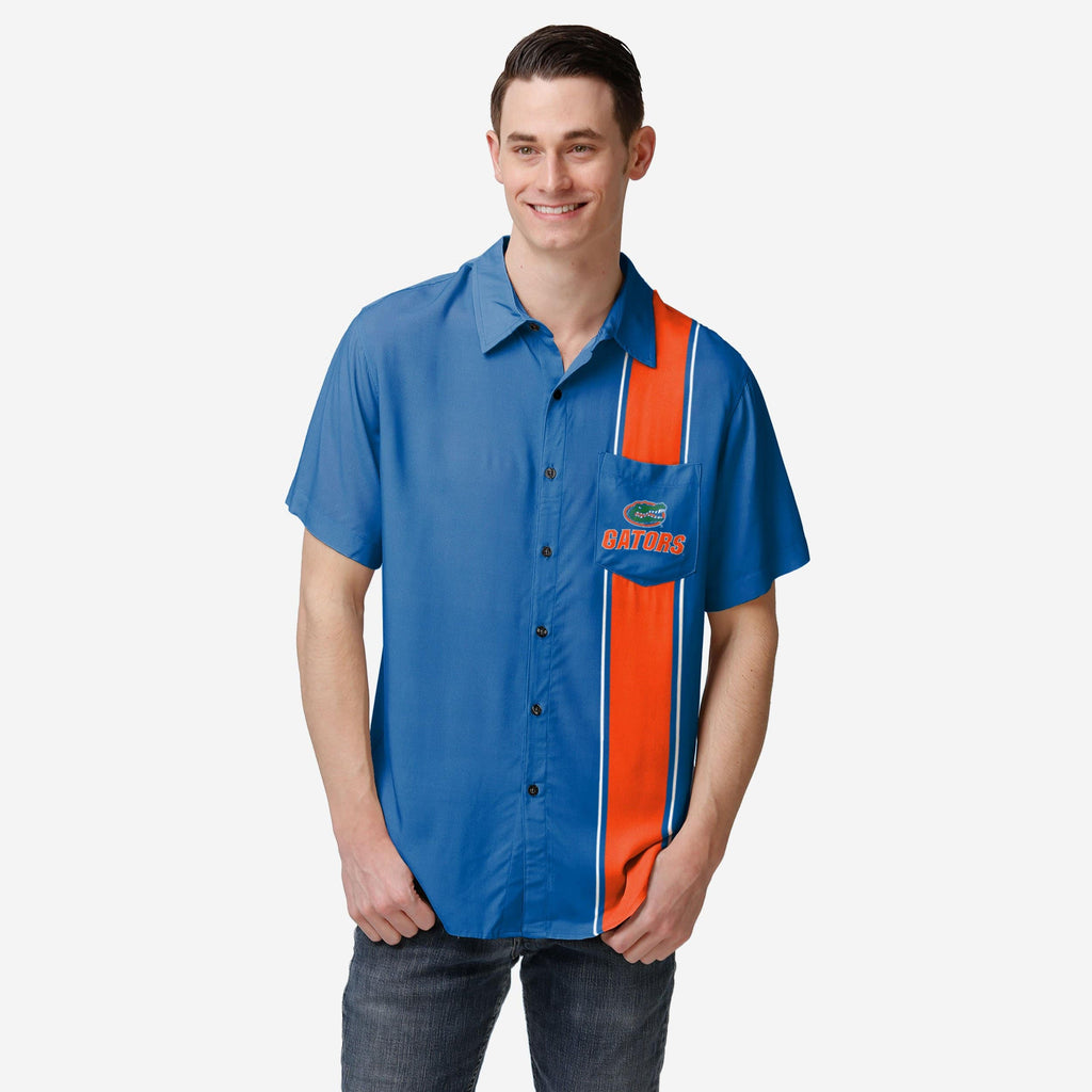 Florida Gators Bowling Stripe Button Up Shirt FOCO S - FOCO.com