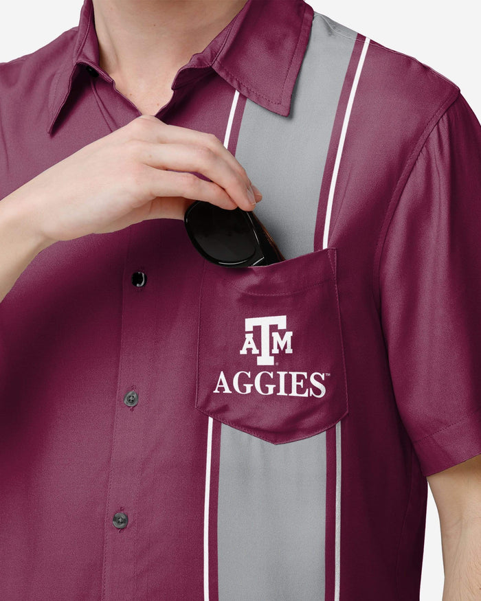 Texas A&M Aggies Bowling Stripe Button Up Shirt FOCO - FOCO.com