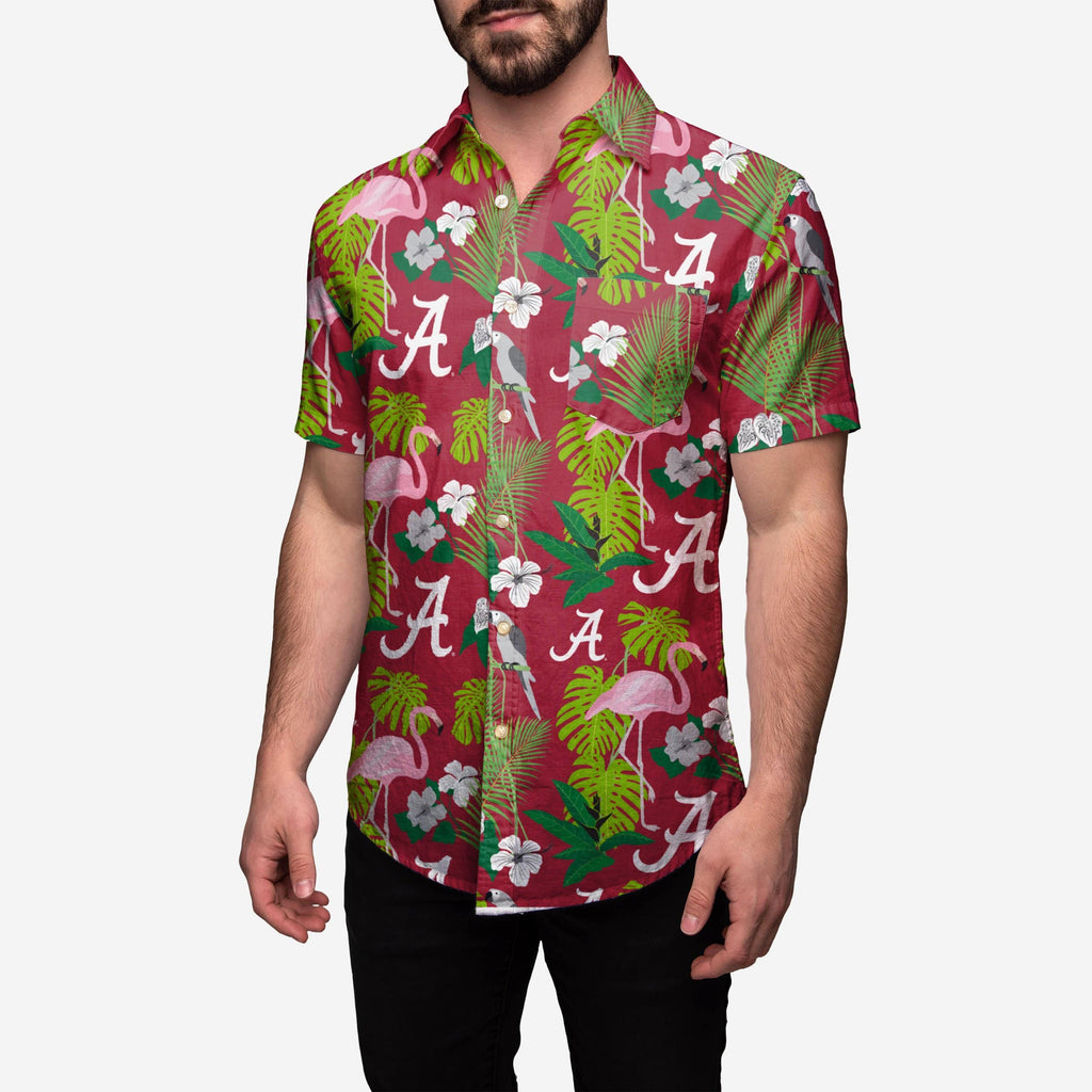 Alabama Crimson Tide Floral Button Up Shirt FOCO S - FOCO.com