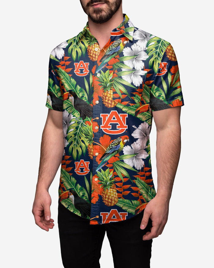 Auburn Tigers Floral Button Up Shirt FOCO S - FOCO.com