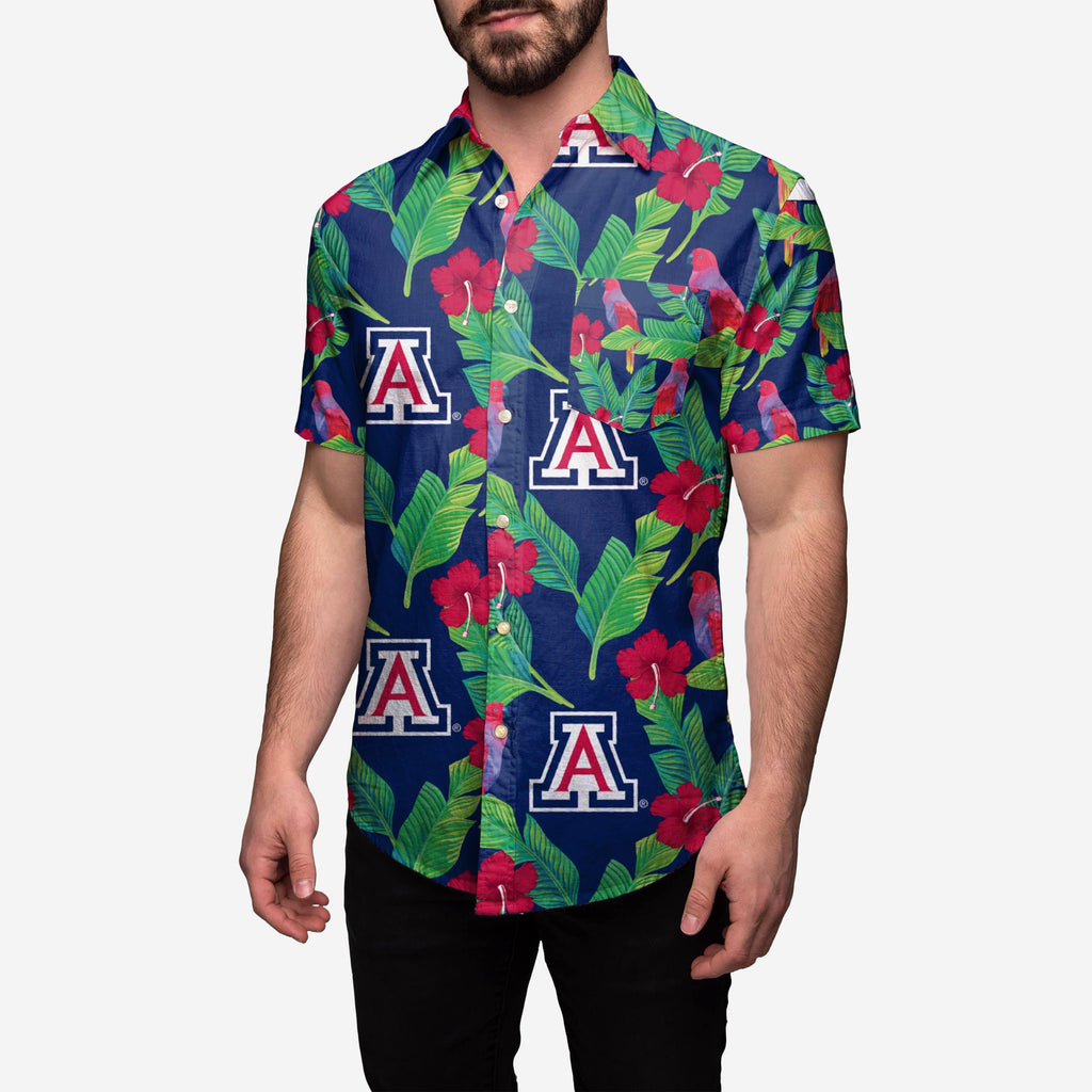 Arizona Wildcats Floral Button Up Shirt FOCO S - FOCO.com