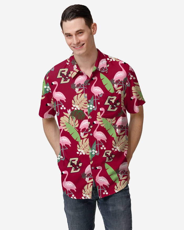 Boston College Eagles Floral Button Up Shirt FOCO S - FOCO.com