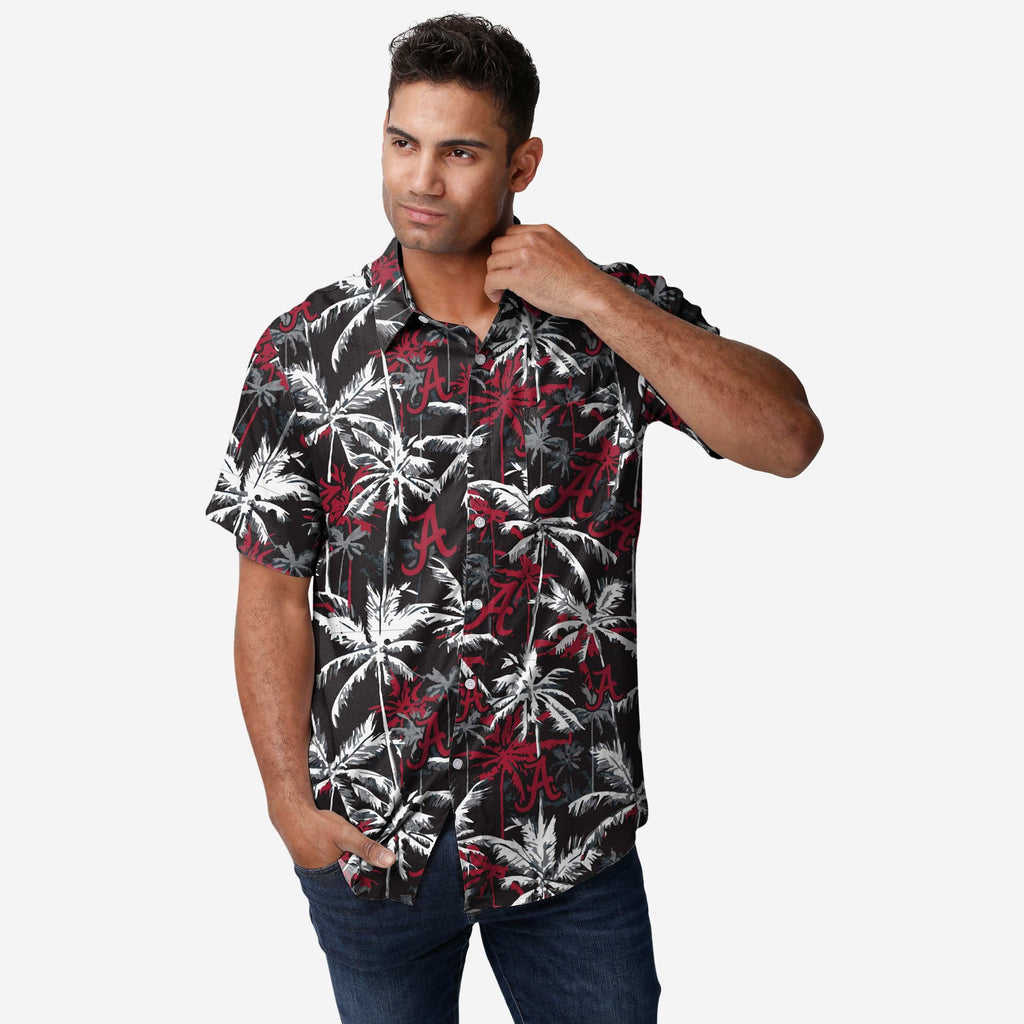 Alabama Crimson Tide Black Floral Button Up Shirt FOCO S - FOCO.com