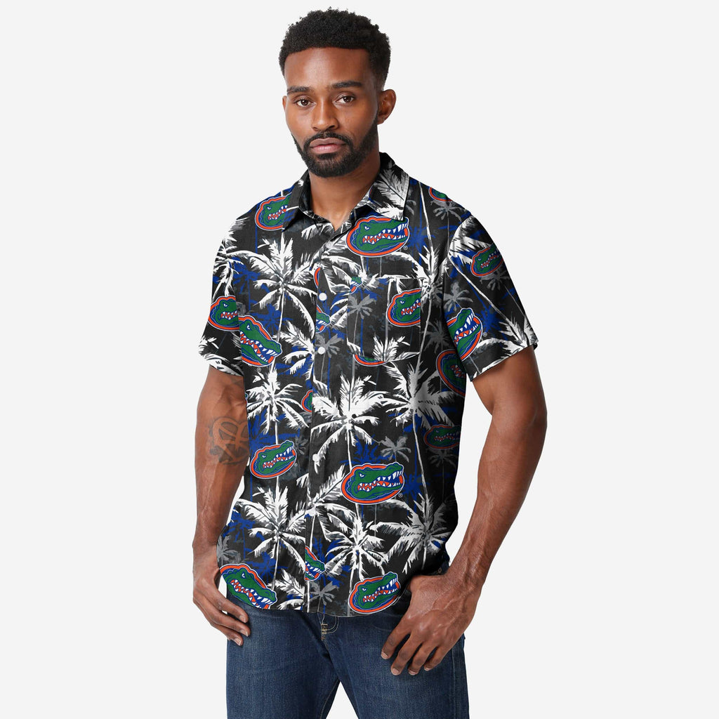 Florida Gators Black Floral Button Up Shirt FOCO S - FOCO.com