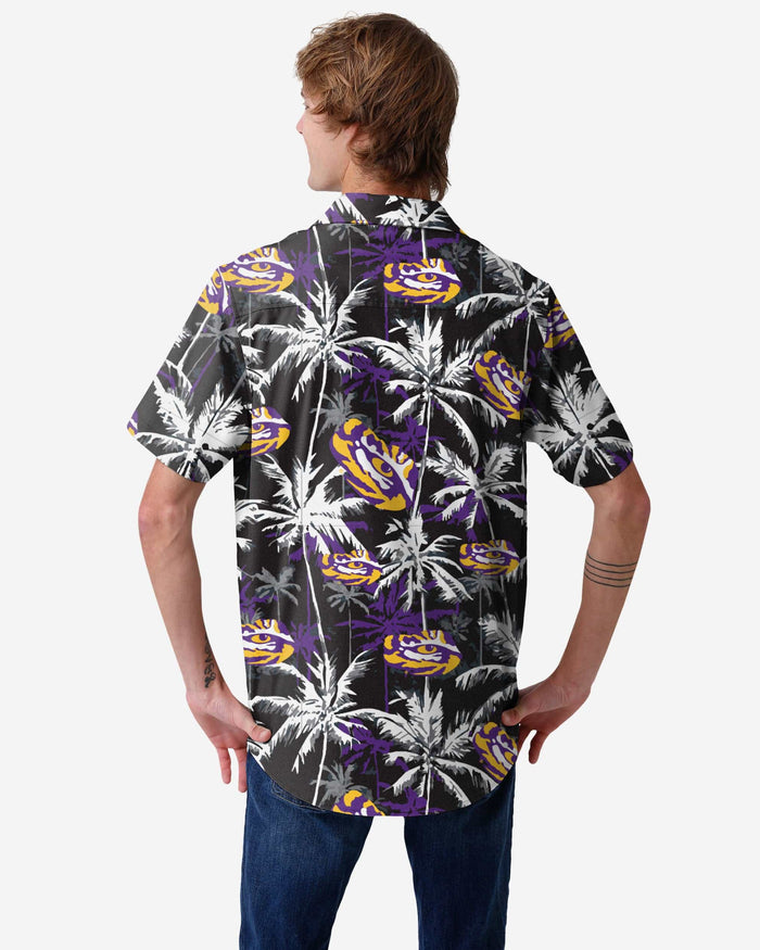 LSU Tigers Black Floral Button Up Shirt FOCO - FOCO.com