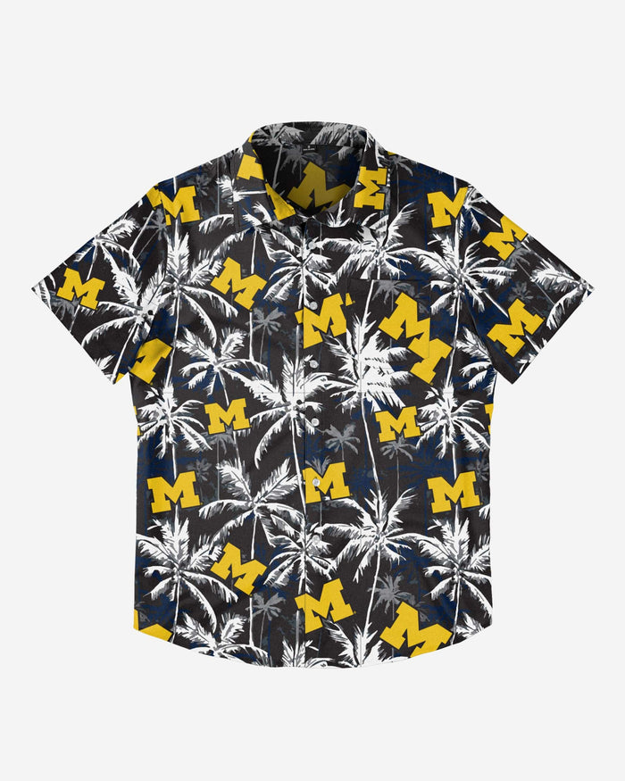 Michigan Wolverines Black Floral Button Up Shirt FOCO - FOCO.com