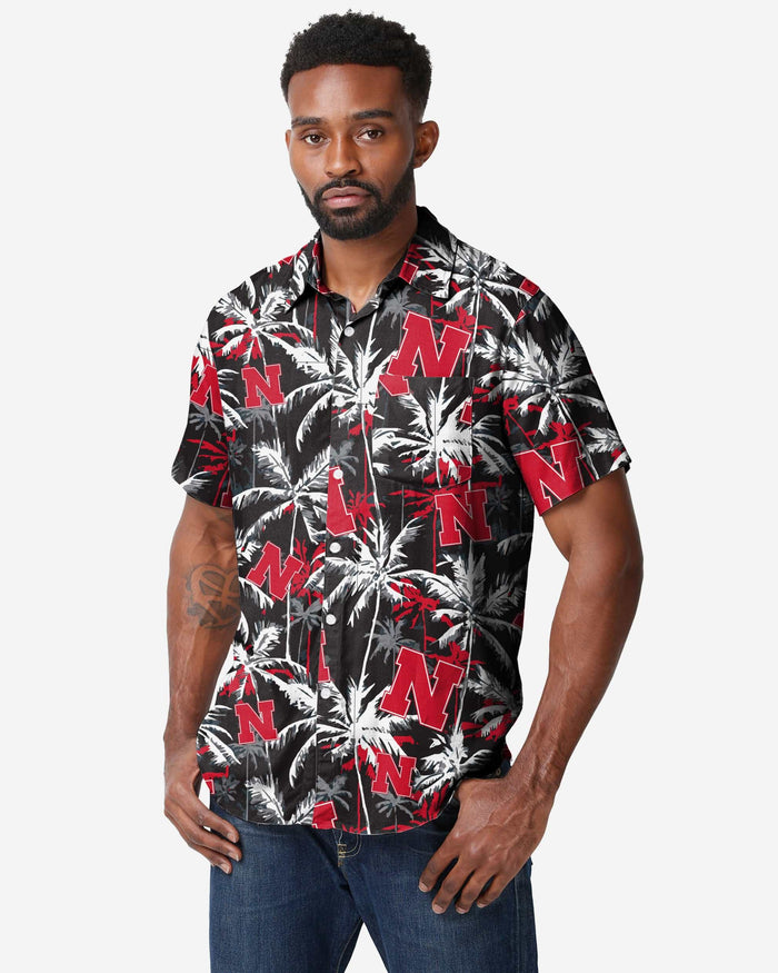 Nebraska Cornhuskers Black Floral Button Up Shirt FOCO S - FOCO.com