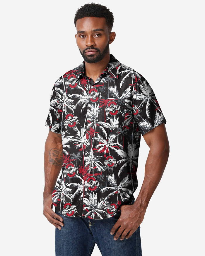 Ohio State Buckeyes Black Floral Button Up Shirt FOCO S - FOCO.com