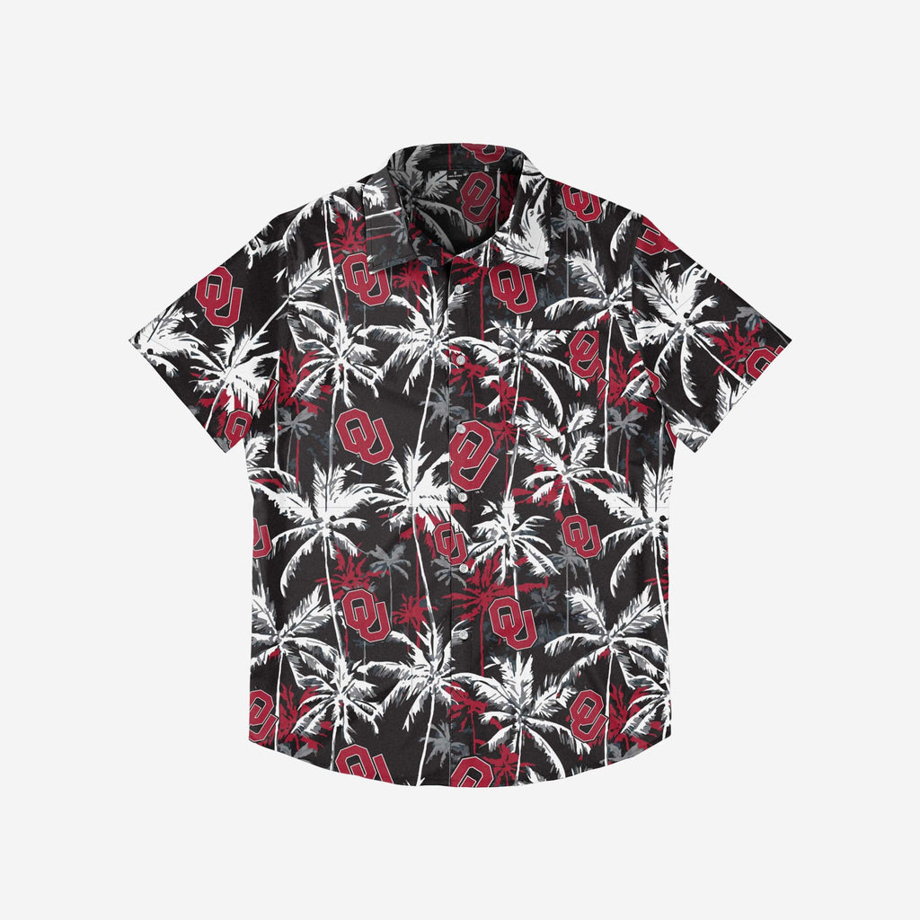 Oklahoma Sooners Black Floral Button Up Shirt FOCO