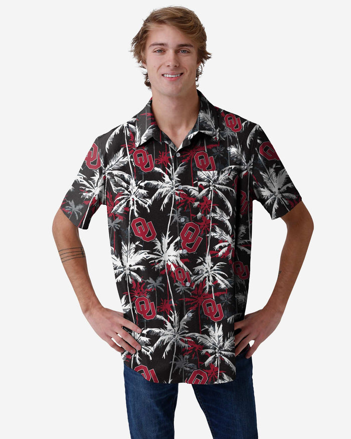 Oklahoma Sooners Black Floral Button Up Shirt FOCO S - FOCO.com