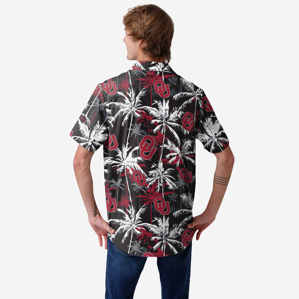 Oklahoma Sooners Black Floral Button Up Shirt FOCO