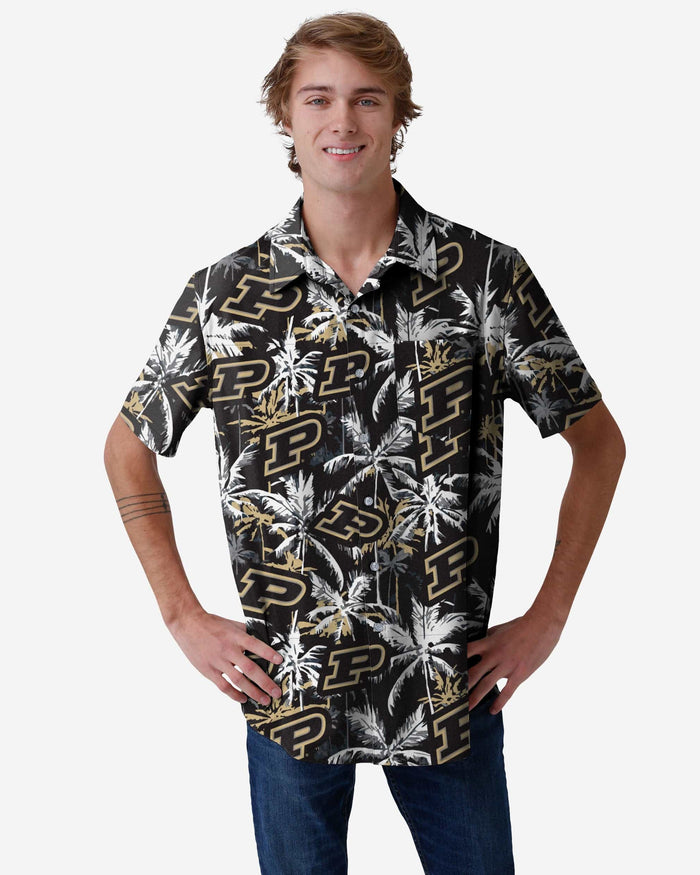 Purdue Boilermakers Black Floral Button Up Shirt FOCO S - FOCO.com