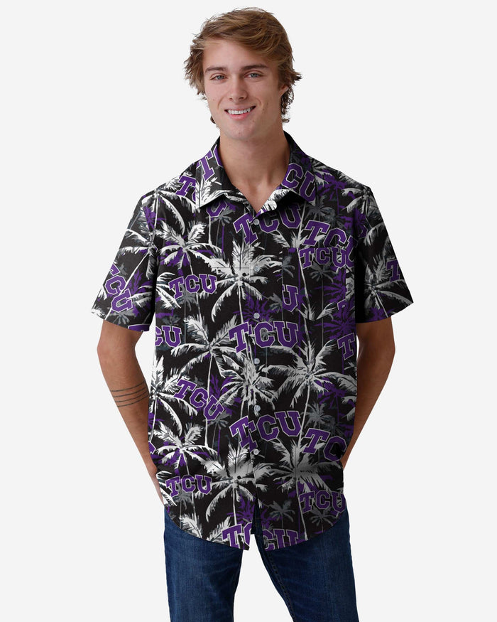 TCU Horned Frogs Black Floral Button Up Shirt FOCO S - FOCO.com