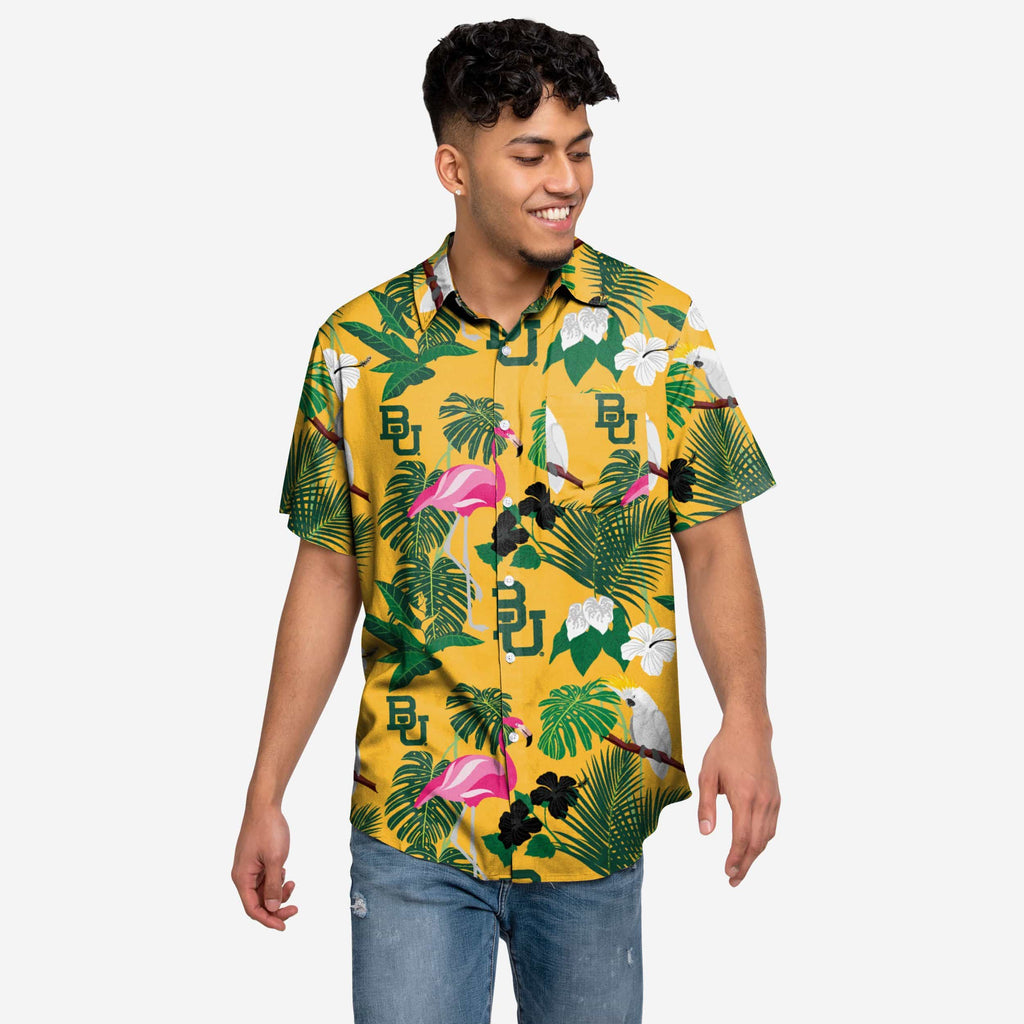 Baylor Bears Floral Button Up Shirt FOCO S - FOCO.com