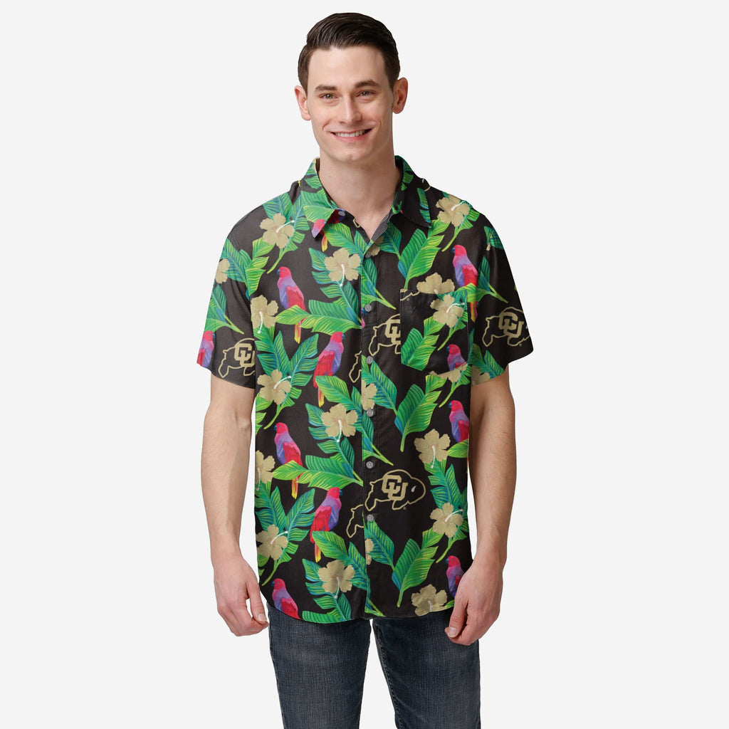 Colorado Buffaloes Floral Button Up Shirt FOCO S - FOCO.com