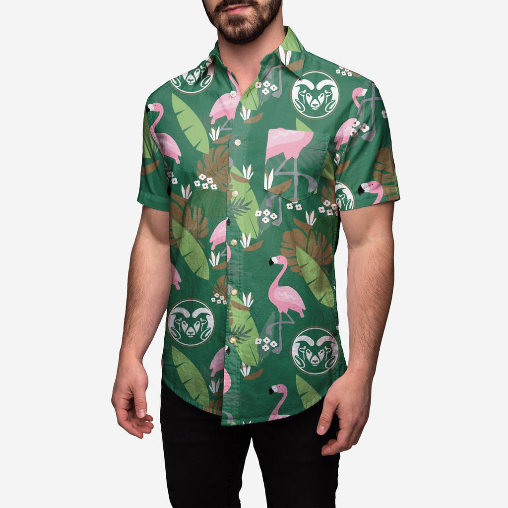 Colorado State Rams Floral Button Up Shirt FOCO S - FOCO.com