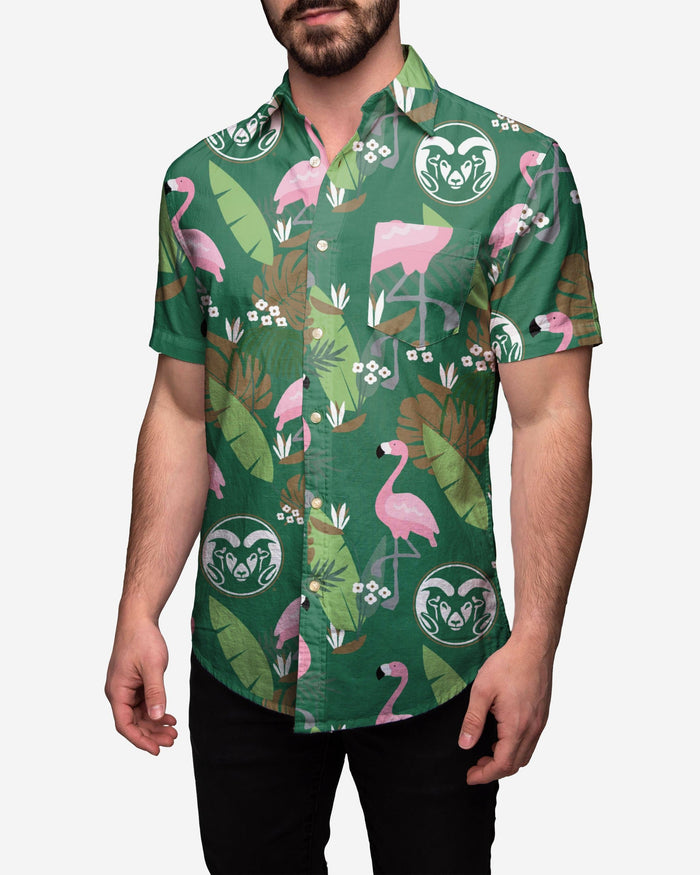 Colorado State Rams Floral Button Up Shirt FOCO S - FOCO.com