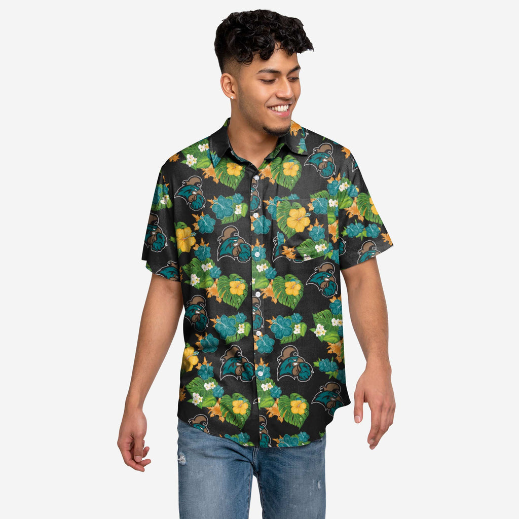 Coastal Carolina Chanticleers Floral Button Up Shirt FOCO S - FOCO.com