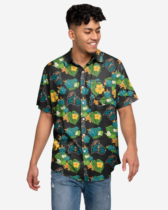 Coastal Carolina Chanticleers Floral Button Up Shirt FOCO S - FOCO.com