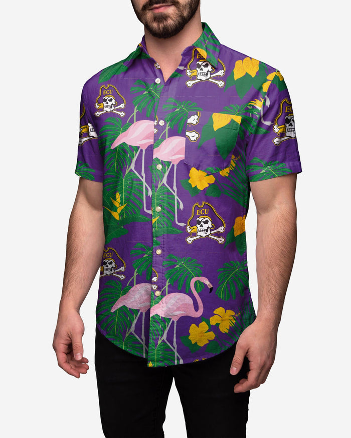 East Carolina Pirates Floral Button Up Shirt FOCO S - FOCO.com