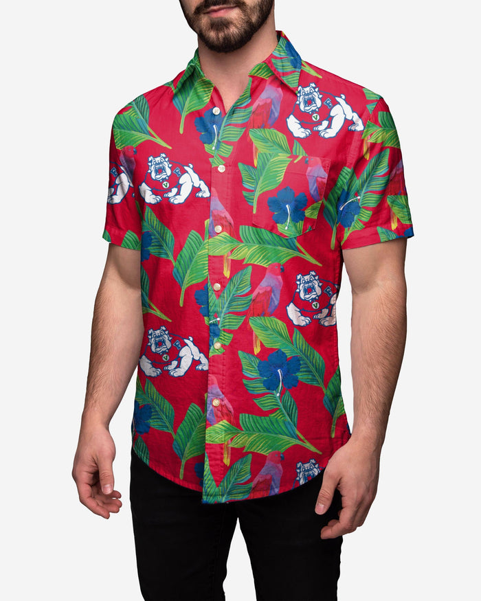 Fresno State Bulldogs Floral Button Up Shirt FOCO S - FOCO.com