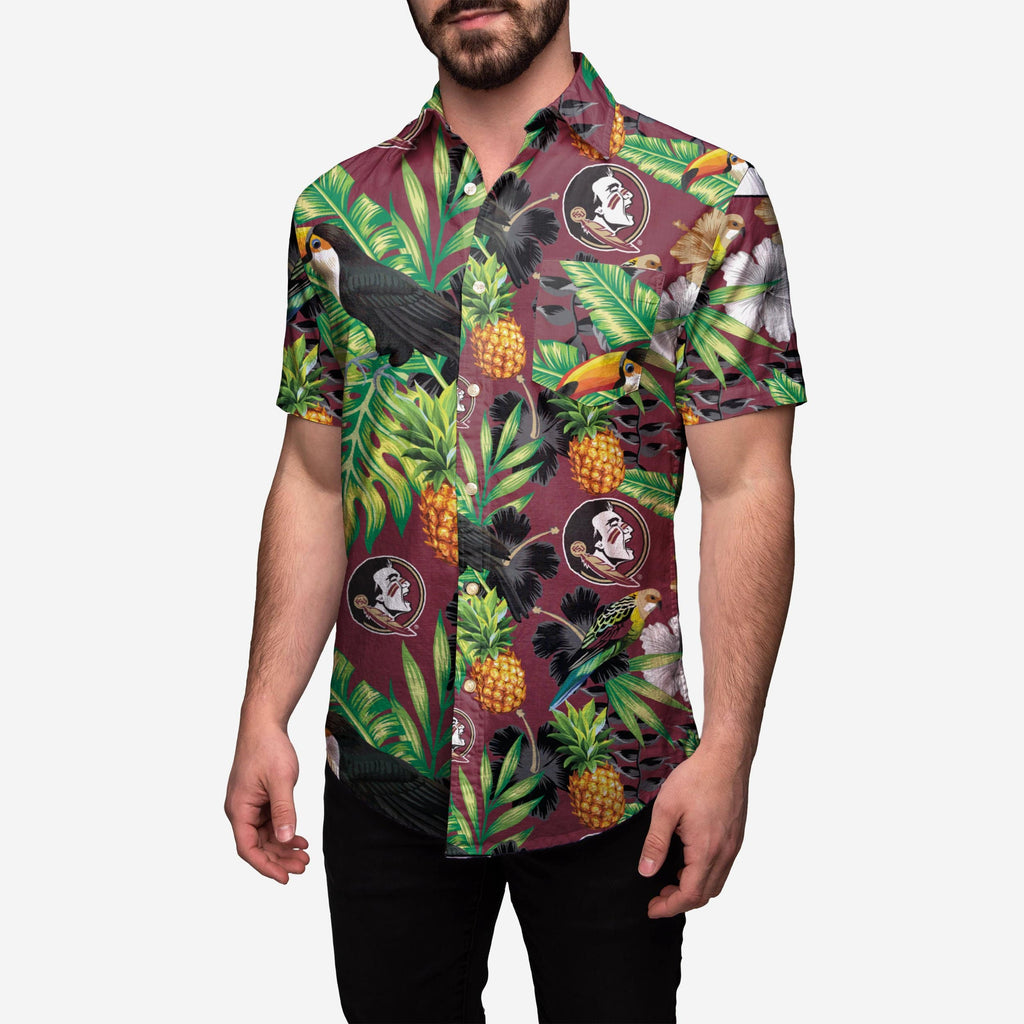 Florida State Seminoles Floral Button Up Shirt FOCO S - FOCO.com