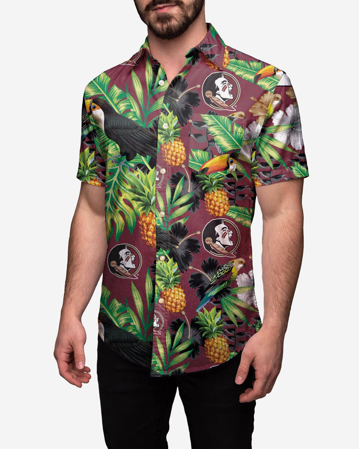 Florida State Seminoles Floral Button Up Shirt FOCO S - FOCO.com