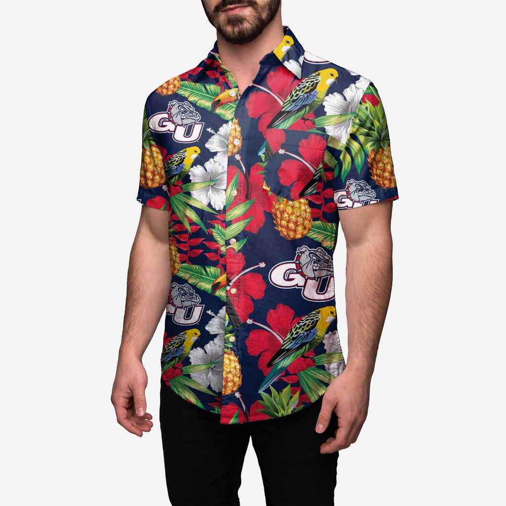 Gonzaga Bulldogs Floral Button Up Shirt FOCO 2XL - FOCO.com