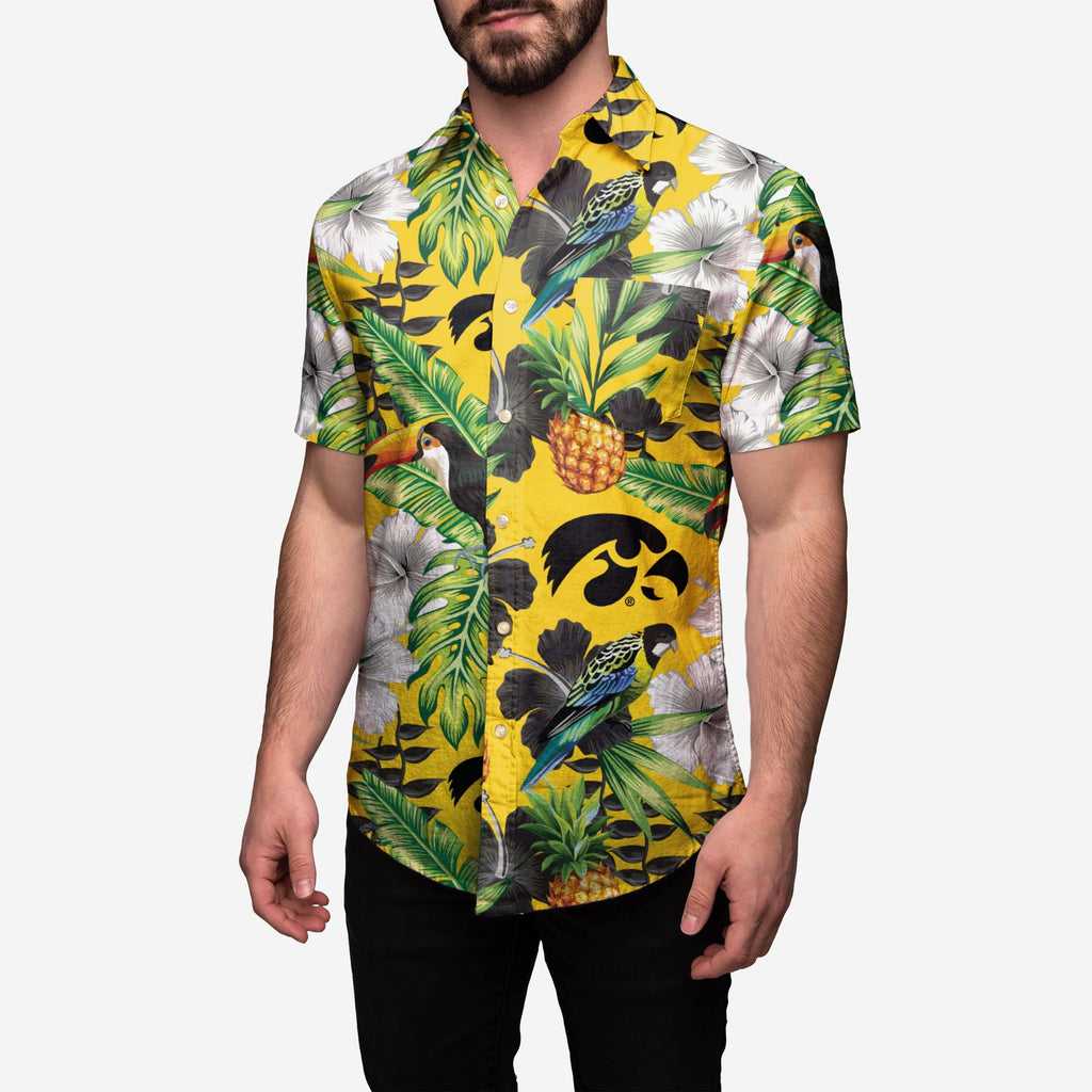 Iowa Hawkeyes Floral Button Up Shirt FOCO S - FOCO.com