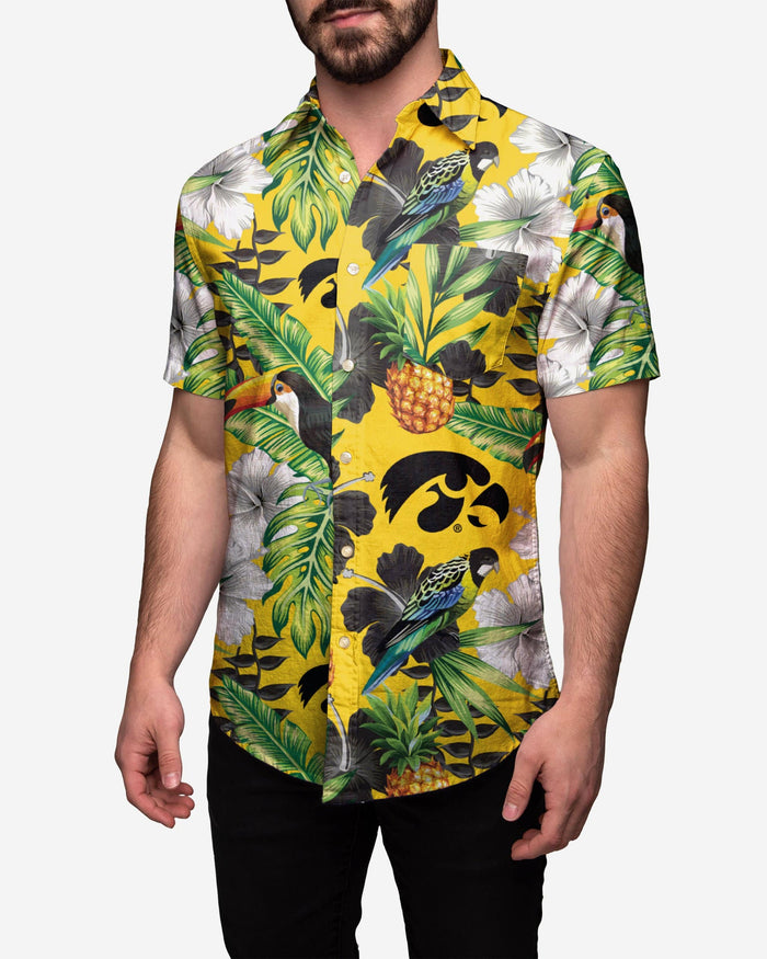 Iowa Hawkeyes Floral Button Up Shirt FOCO S - FOCO.com