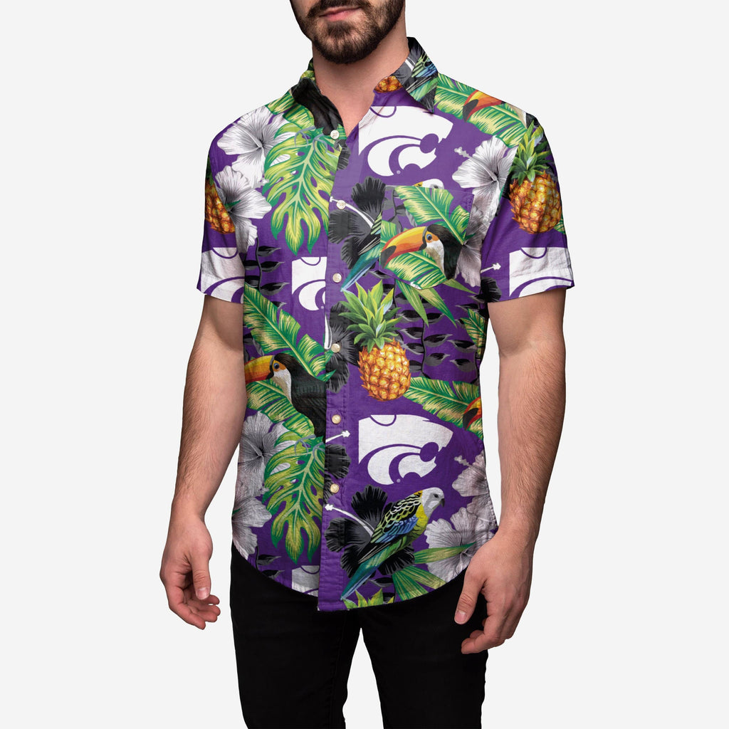 Kansas State Wildcats Floral Button Up Shirt FOCO S - FOCO.com