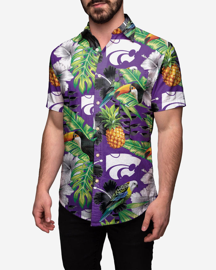 Kansas State Wildcats Floral Button Up Shirt FOCO S - FOCO.com