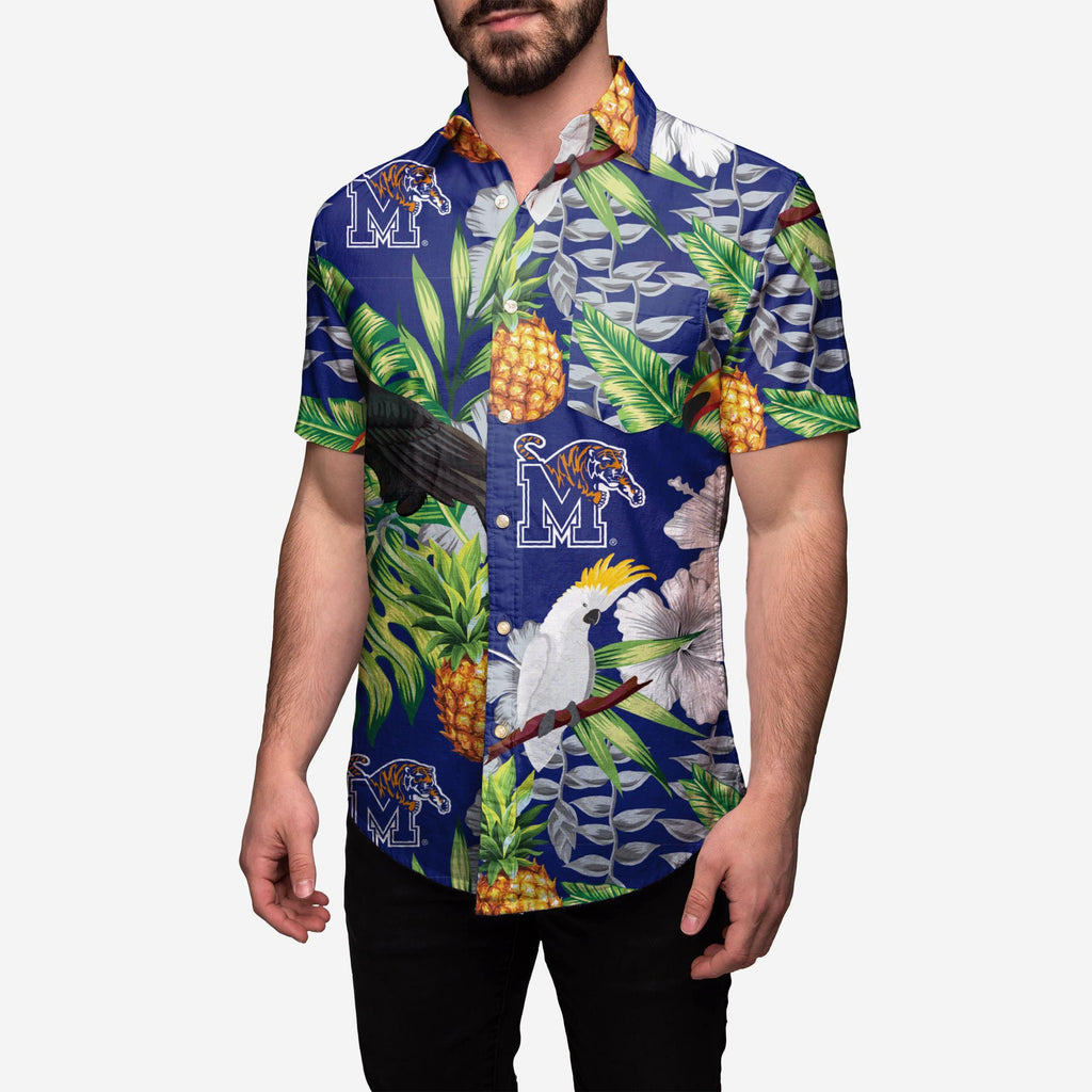 Memphis Tigers Floral Button Up Shirt FOCO 2XL - FOCO.com